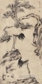 pine and cranes old China ink